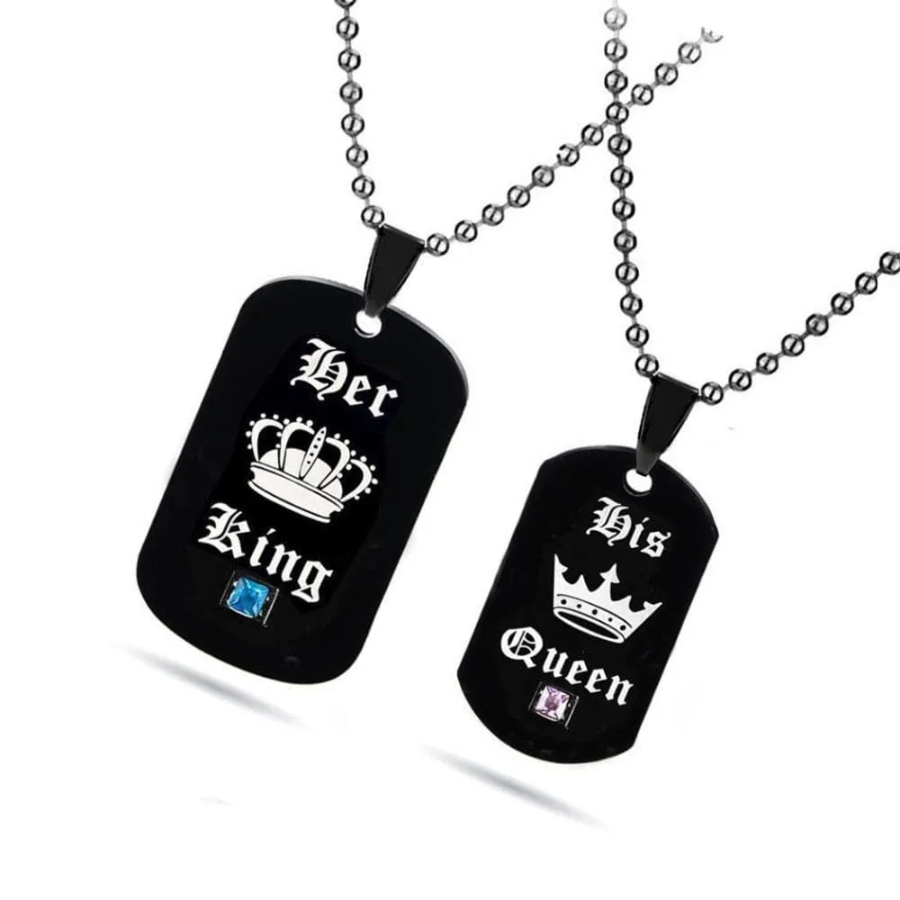 Royal Couple Necklaces and Keychains Set