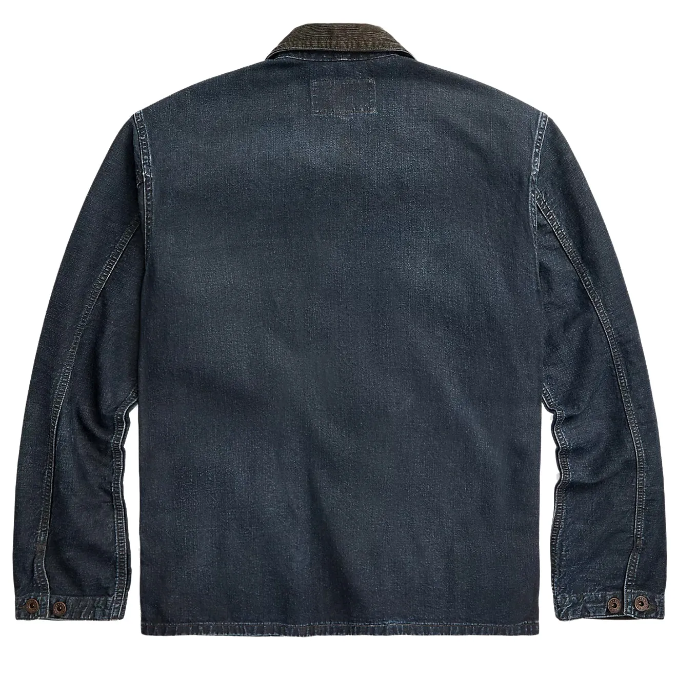 RRL by Ralph Lauren Corduroy-Trim Indigo Denim Shirt Jacket Dark Wash