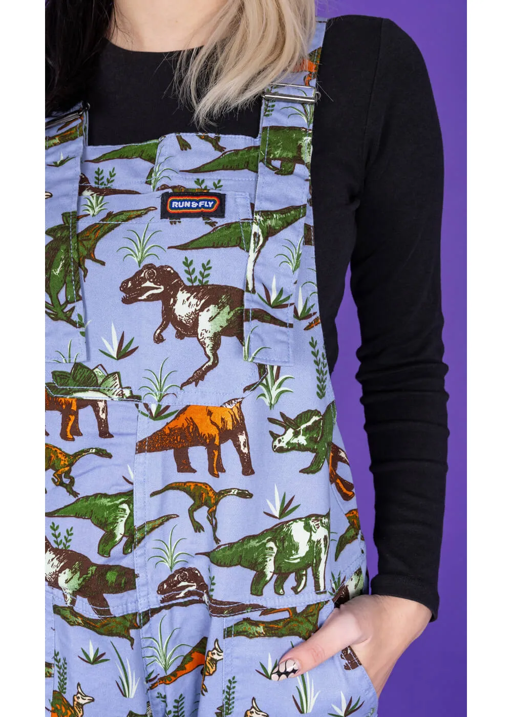 Run Fly Adventure Dino 70's Blue Dungarees