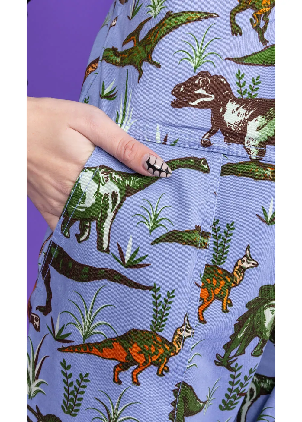 Run Fly Adventure Dino 70's Blue Dungarees