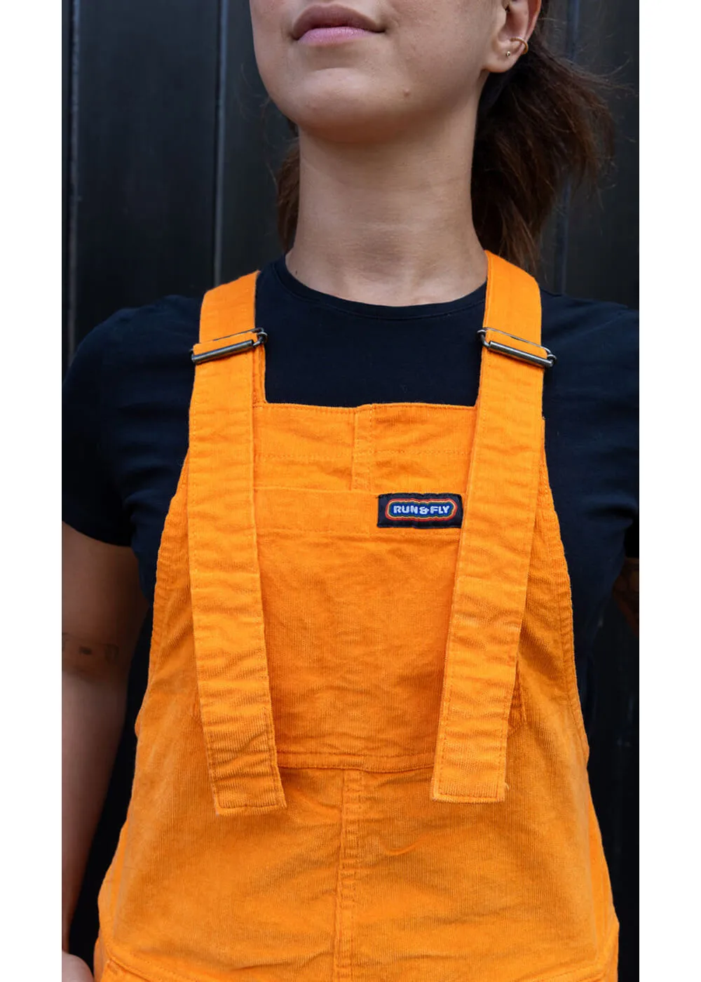 Run Fly Highlighter Corduroy Dungarees Orange