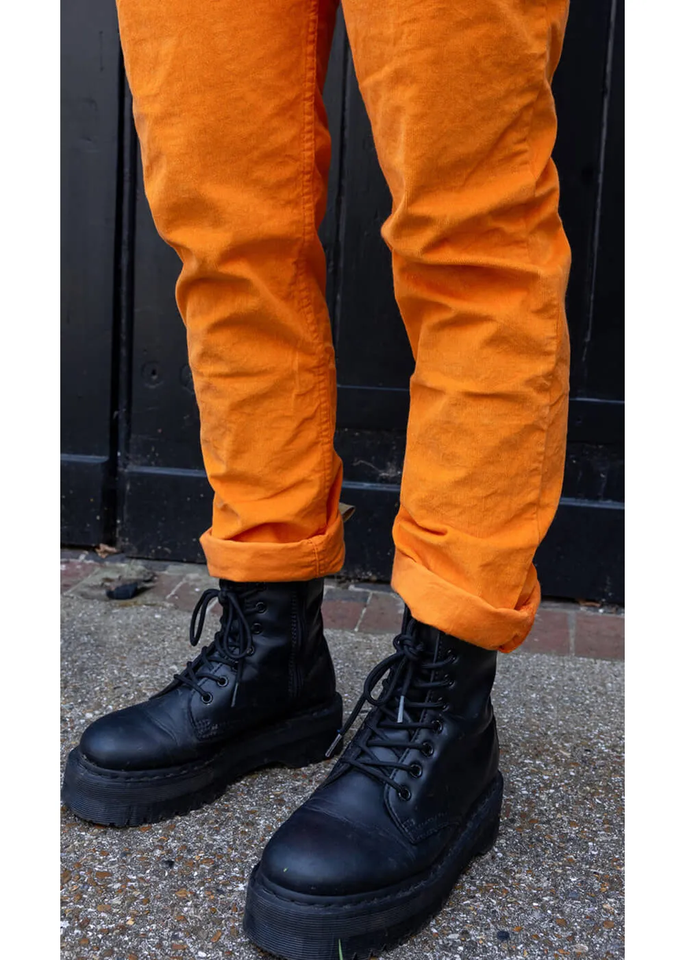 Run Fly Highlighter Corduroy Dungarees Orange