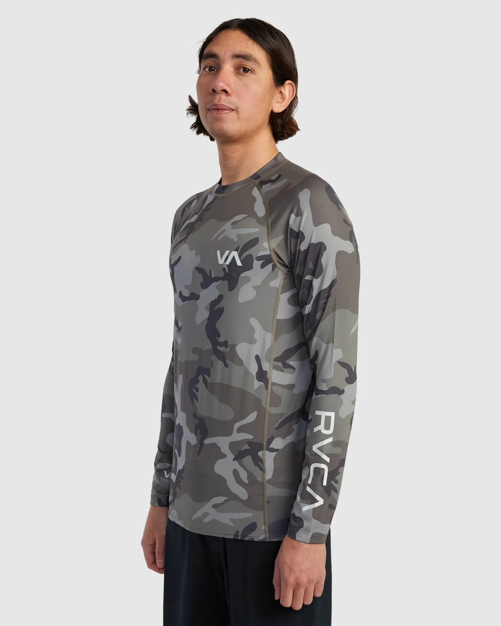 Rvca Rvca Ls Rashguard - Camo | SurfStitch