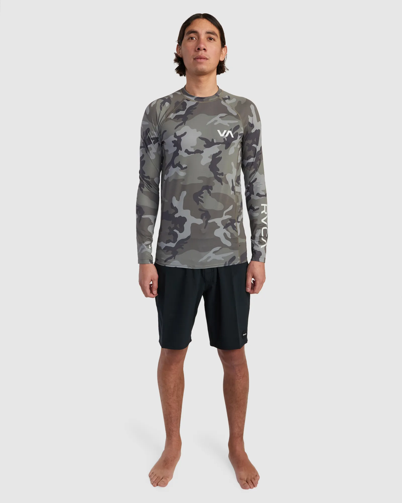 Rvca Rvca Ls Rashguard - Camo | SurfStitch