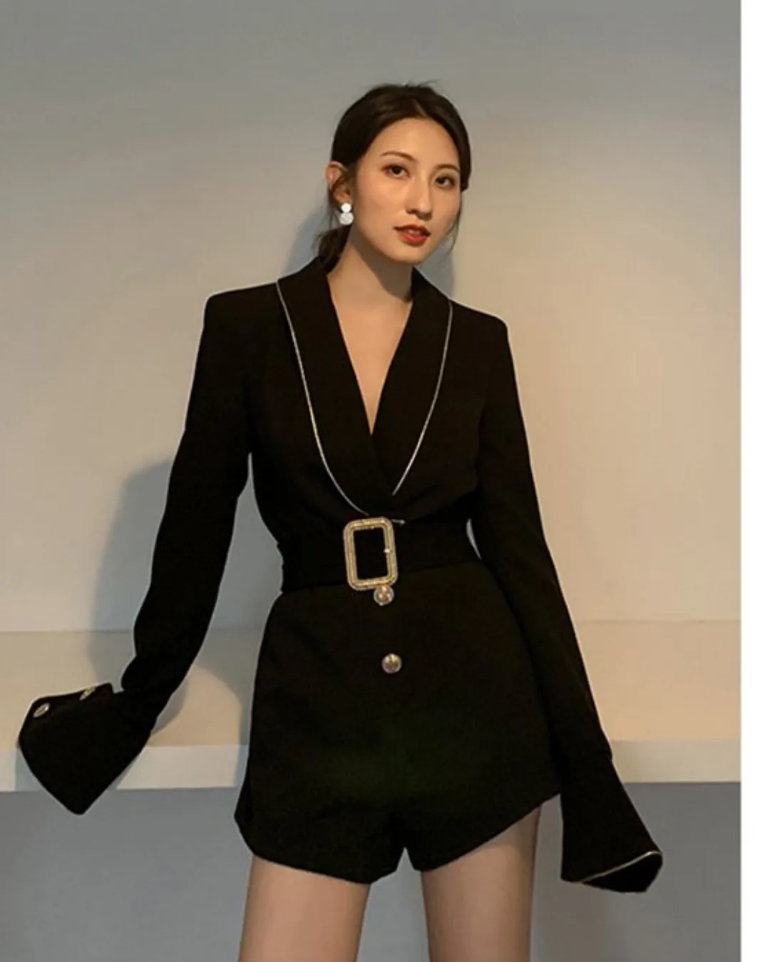 Sakae Bow High Waist Romper