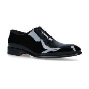 SANTONI Patent Carter Whole Cut Oxford Shoes - Black