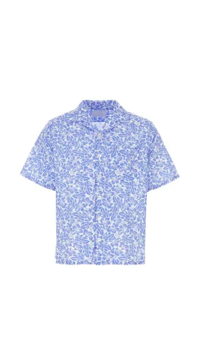 Short Sleeve Cotton Shirt - Light Blue