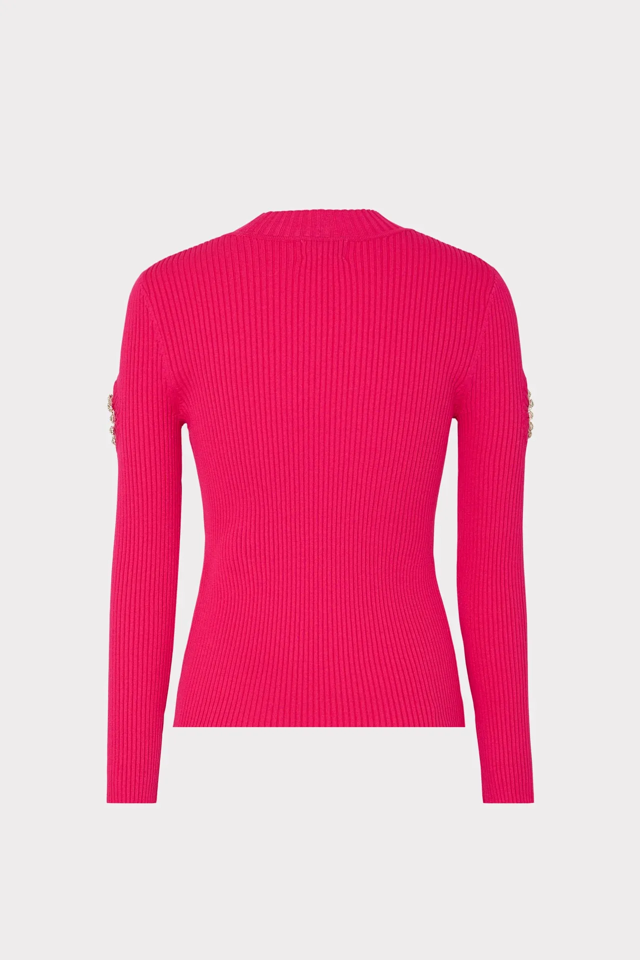 Shoulder Cut Out Knit Mock Neck