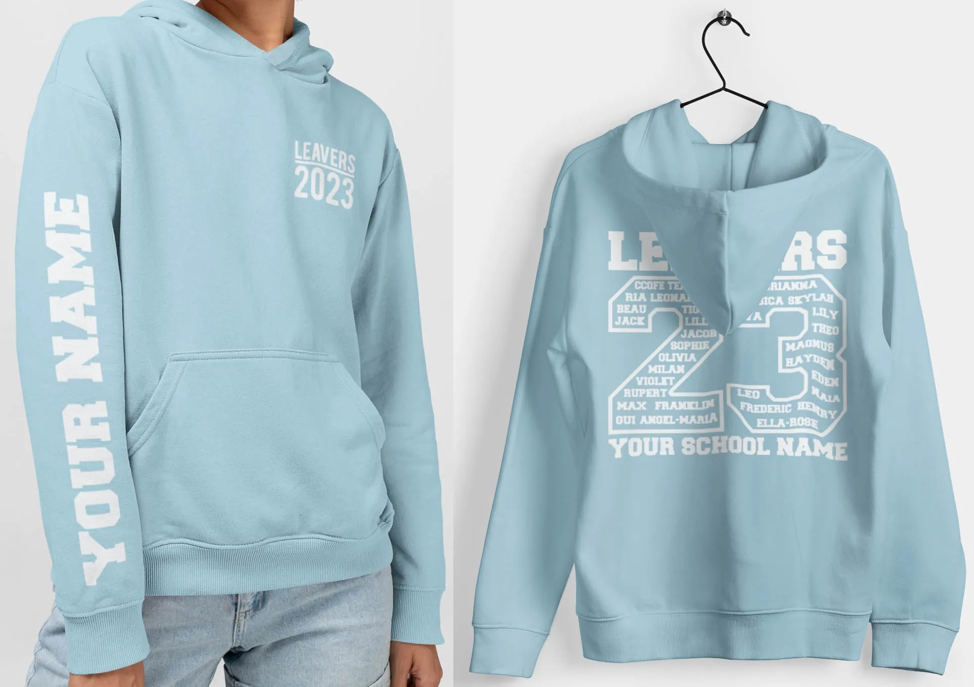 Sky Blue Leavers Hoodie, Schools, Colleges, Universities & Clubs 2023