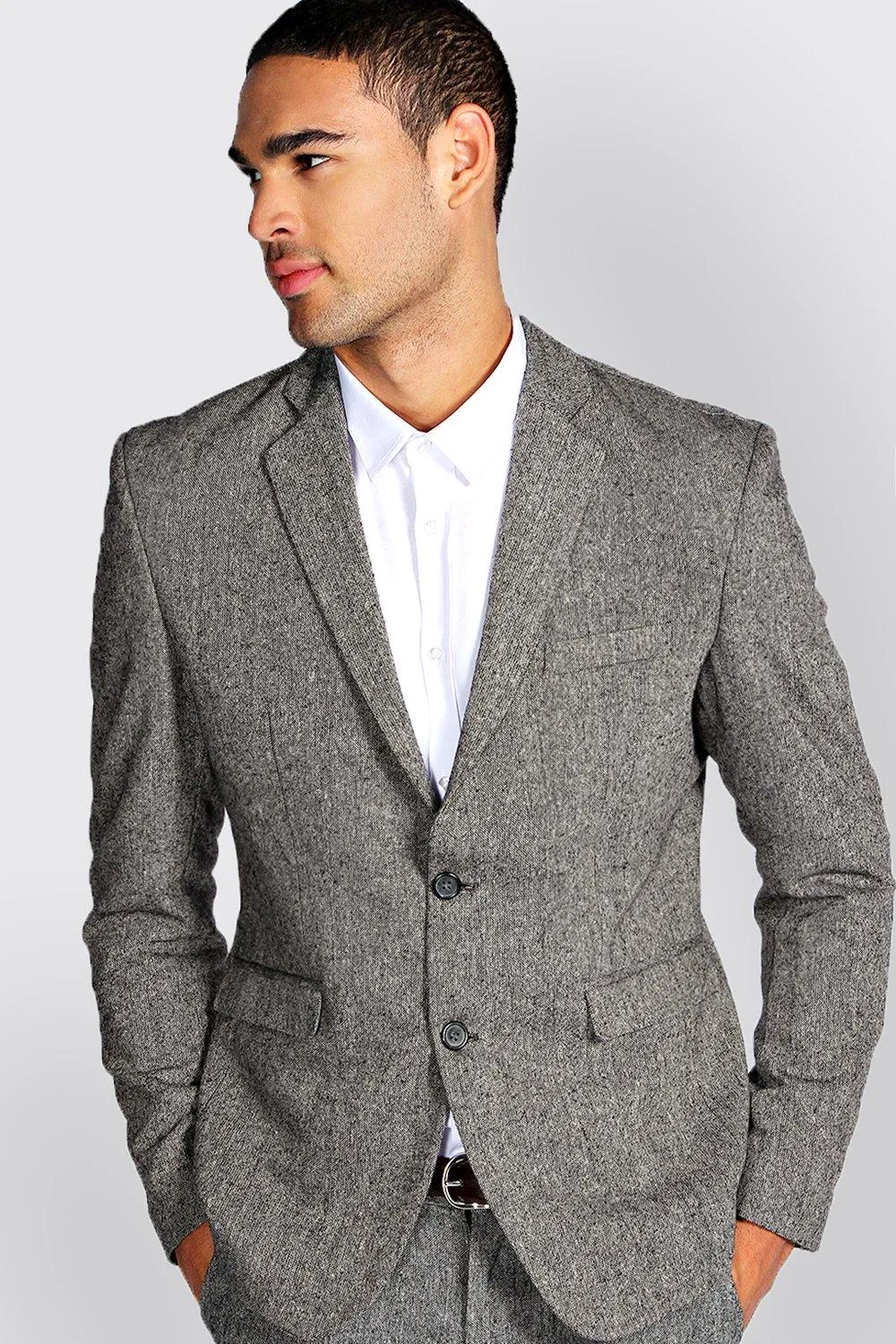 Slim Fit Tweed Blazer