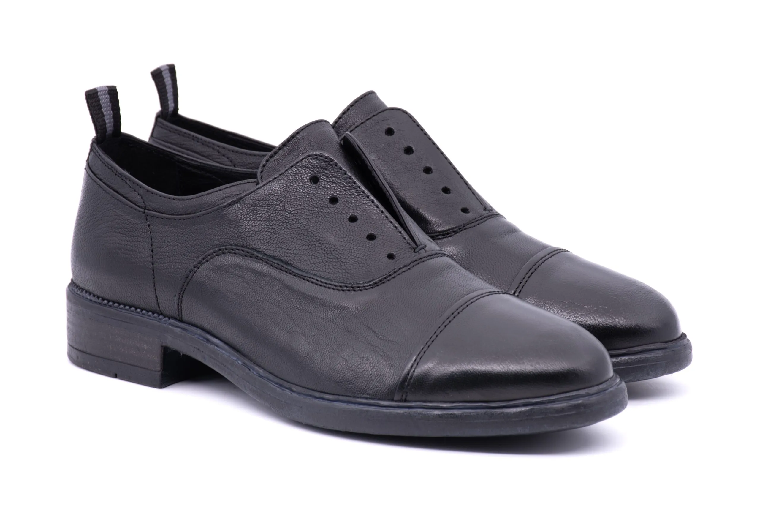 Soft Leather Slip-On Oxford Shoes