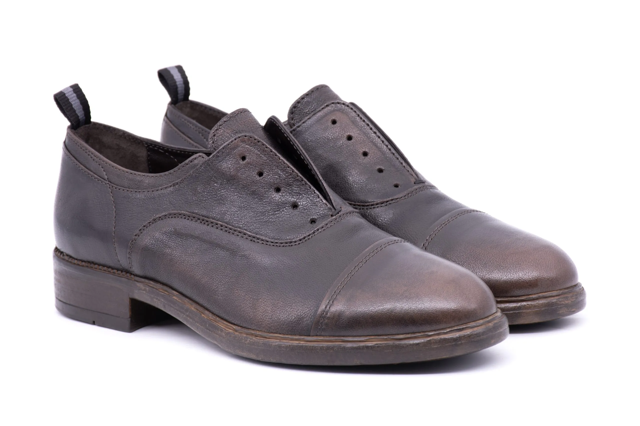 Soft Leather Slip-On Oxford Shoes