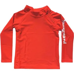 Sunguard Swim Longsleeve Logo Rashguard, Red