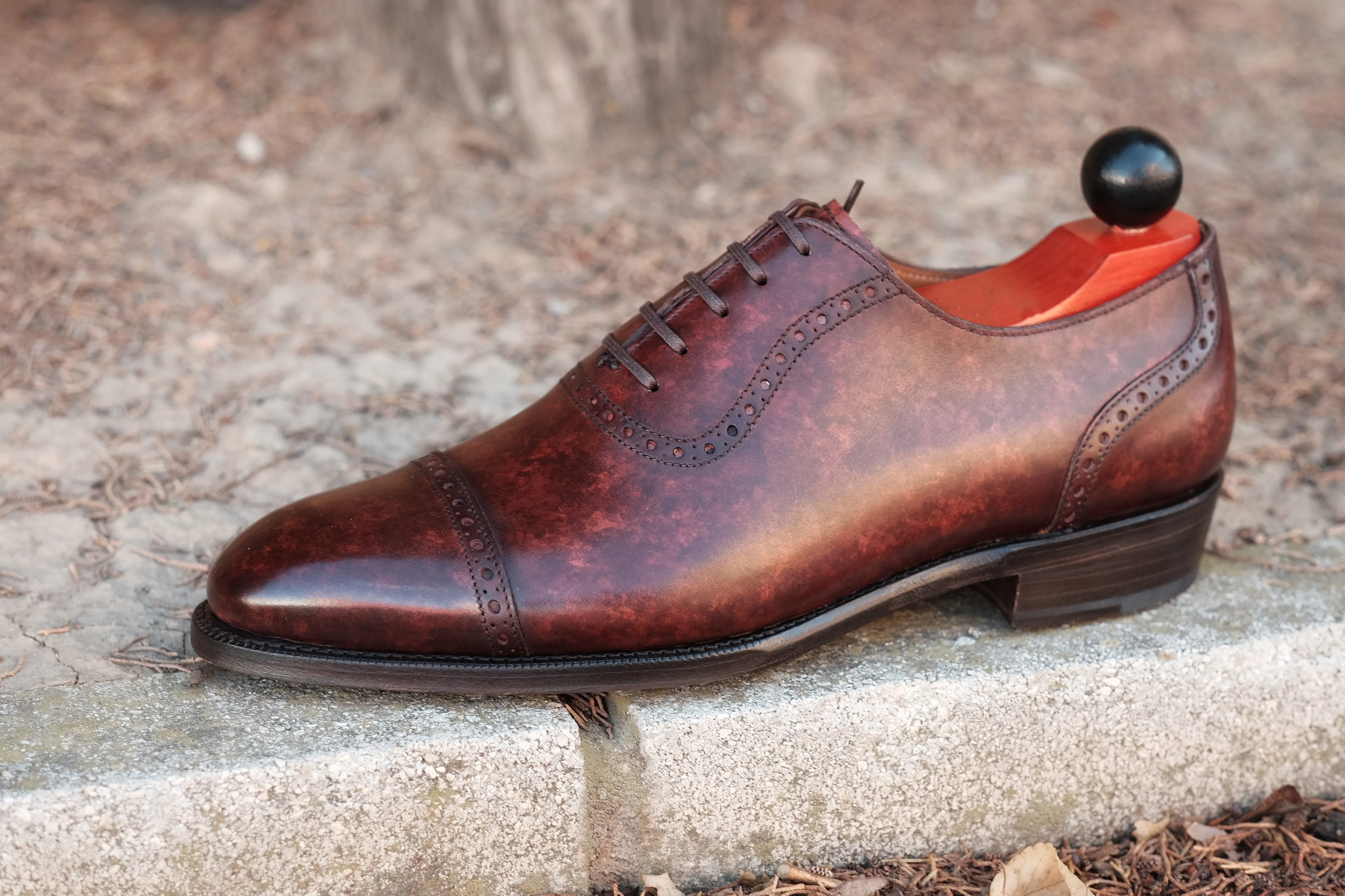 Sunnyside Walnut Marble Patina MTO with Single Leather Sole - TMG Last