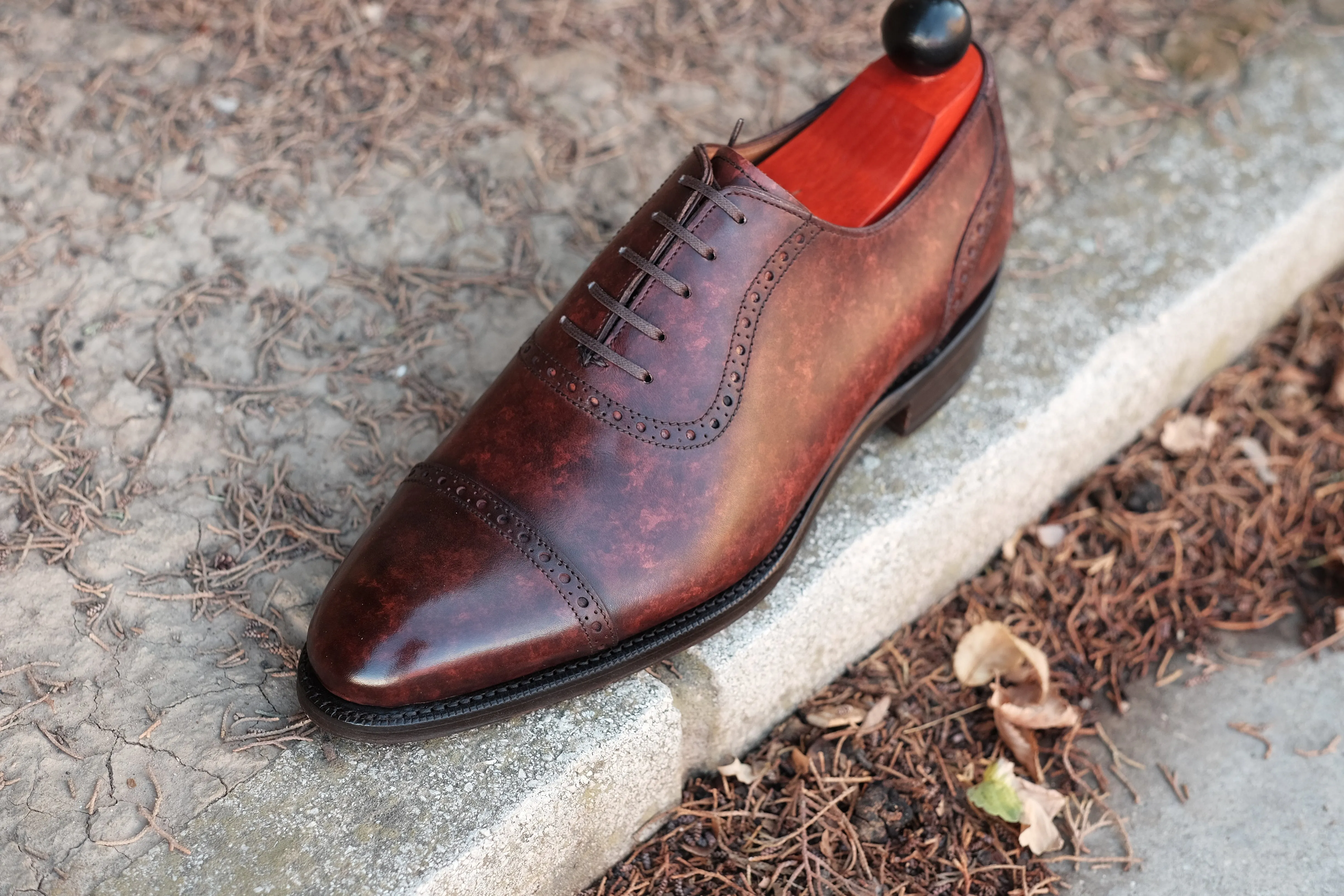 Sunnyside Walnut Marble Patina MTO with Single Leather Sole - TMG Last