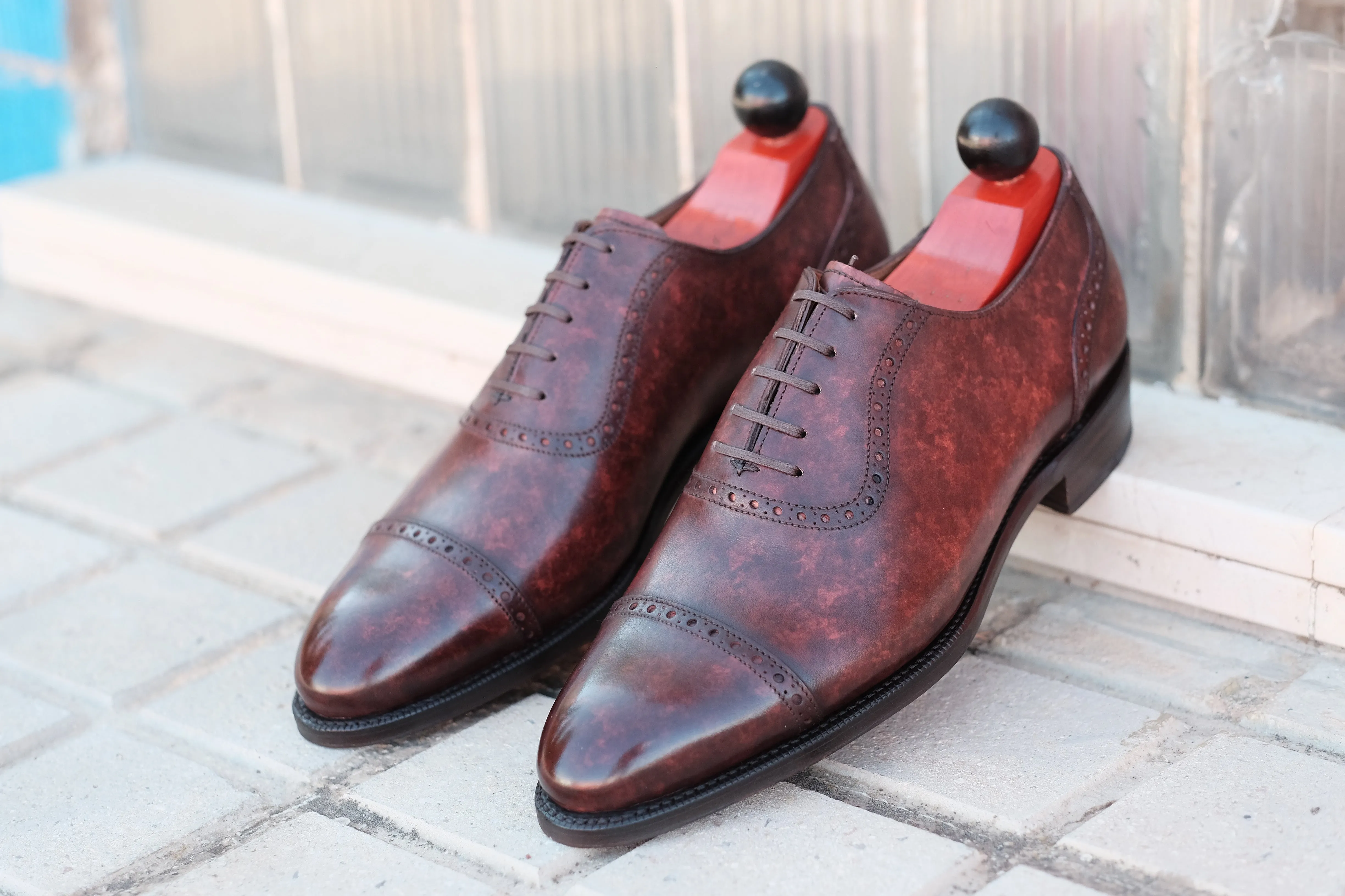 Sunnyside Walnut Marble Patina MTO with Single Leather Sole - TMG Last