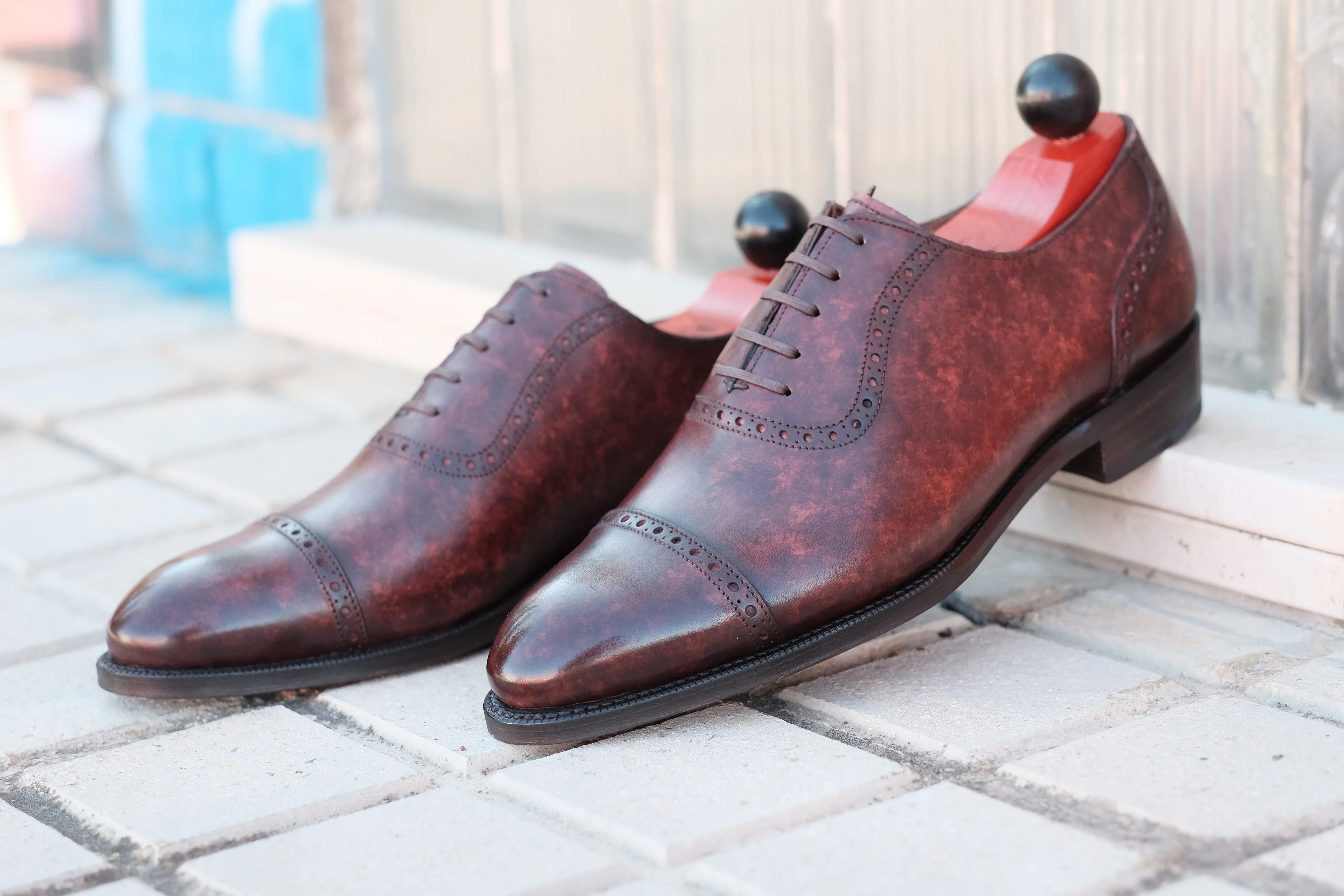 Sunnyside Walnut Marble Patina MTO with Single Leather Sole - TMG Last