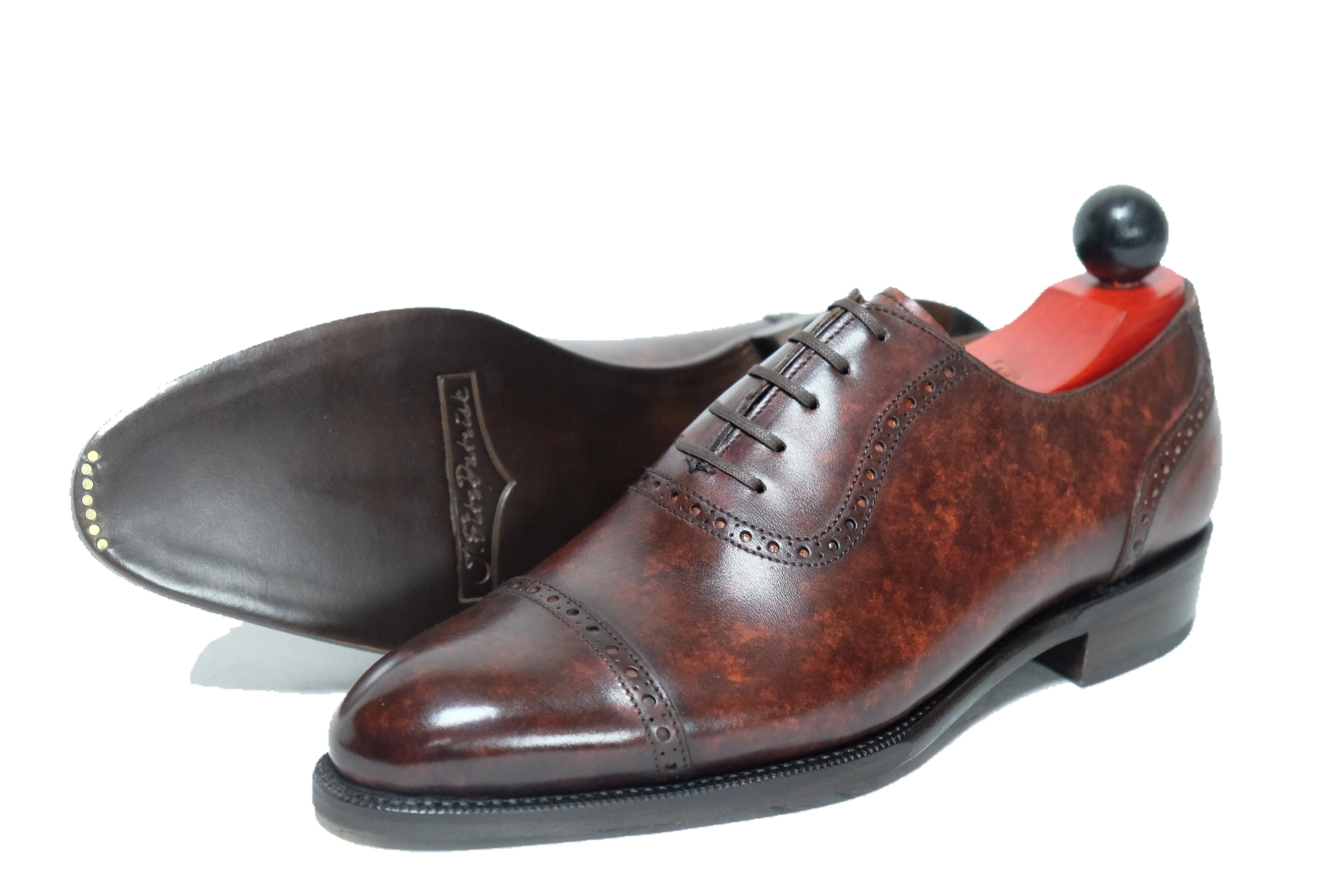 Sunnyside Walnut Marble Patina MTO with Single Leather Sole - TMG Last