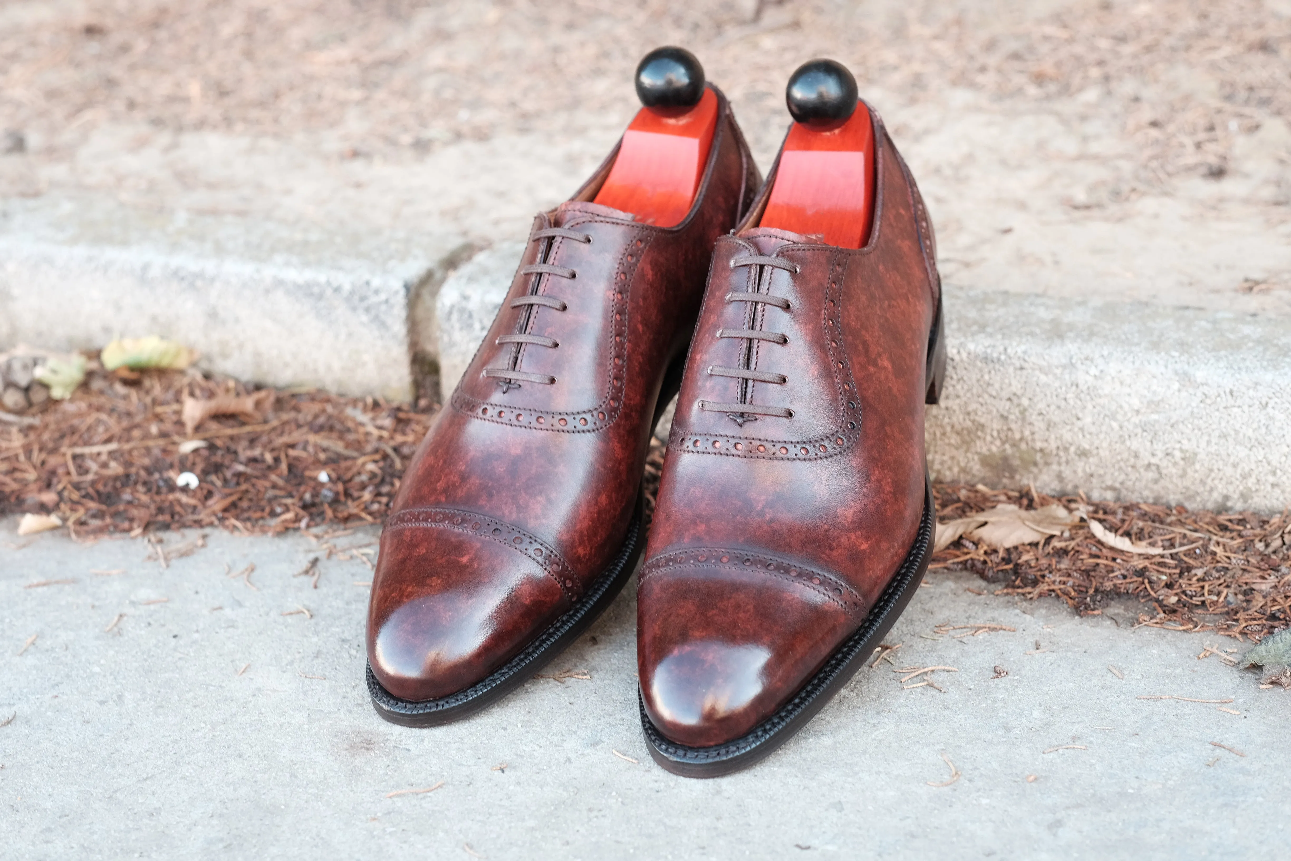 Sunnyside Walnut Marble Patina MTO with Single Leather Sole - TMG Last