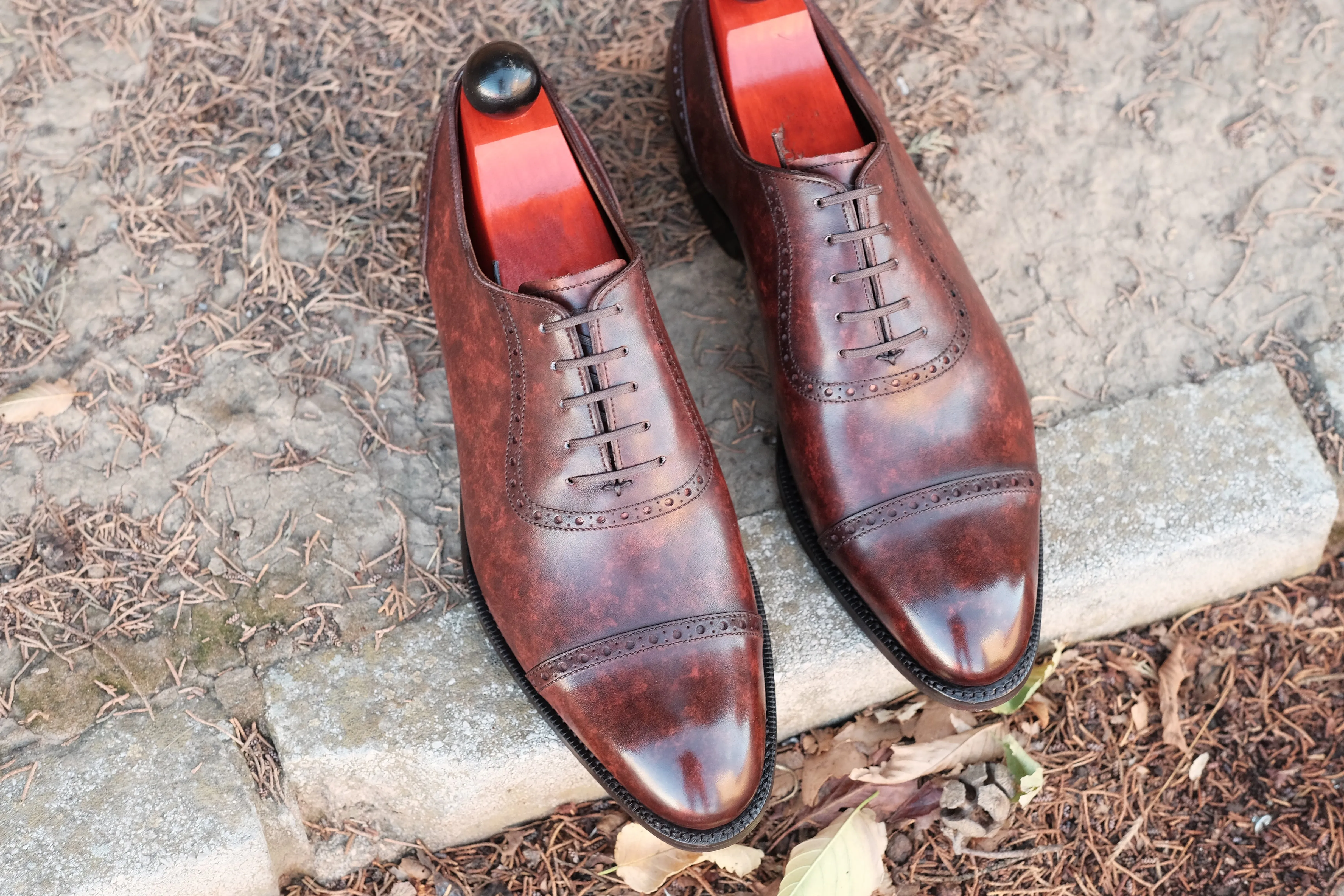 Sunnyside Walnut Marble Patina MTO with Single Leather Sole - TMG Last