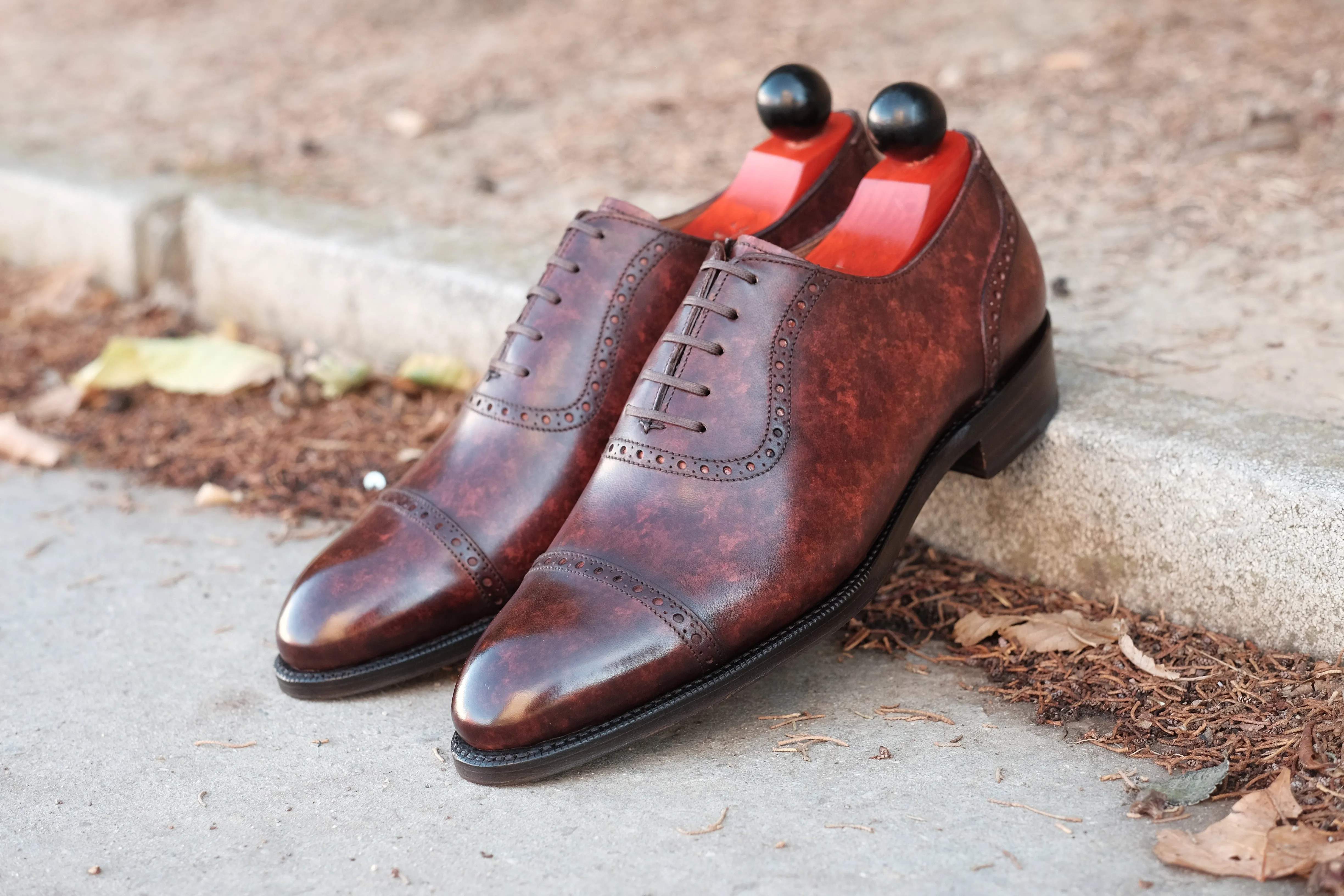 Sunnyside Walnut Marble Patina MTO with Single Leather Sole - TMG Last