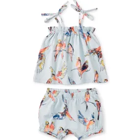 Tea Collection Parrots Tie Shoulder Baby Set