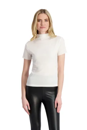 The Ludlow Short Sleeve - Eco CHIC Mock Neck Top - Final Sale