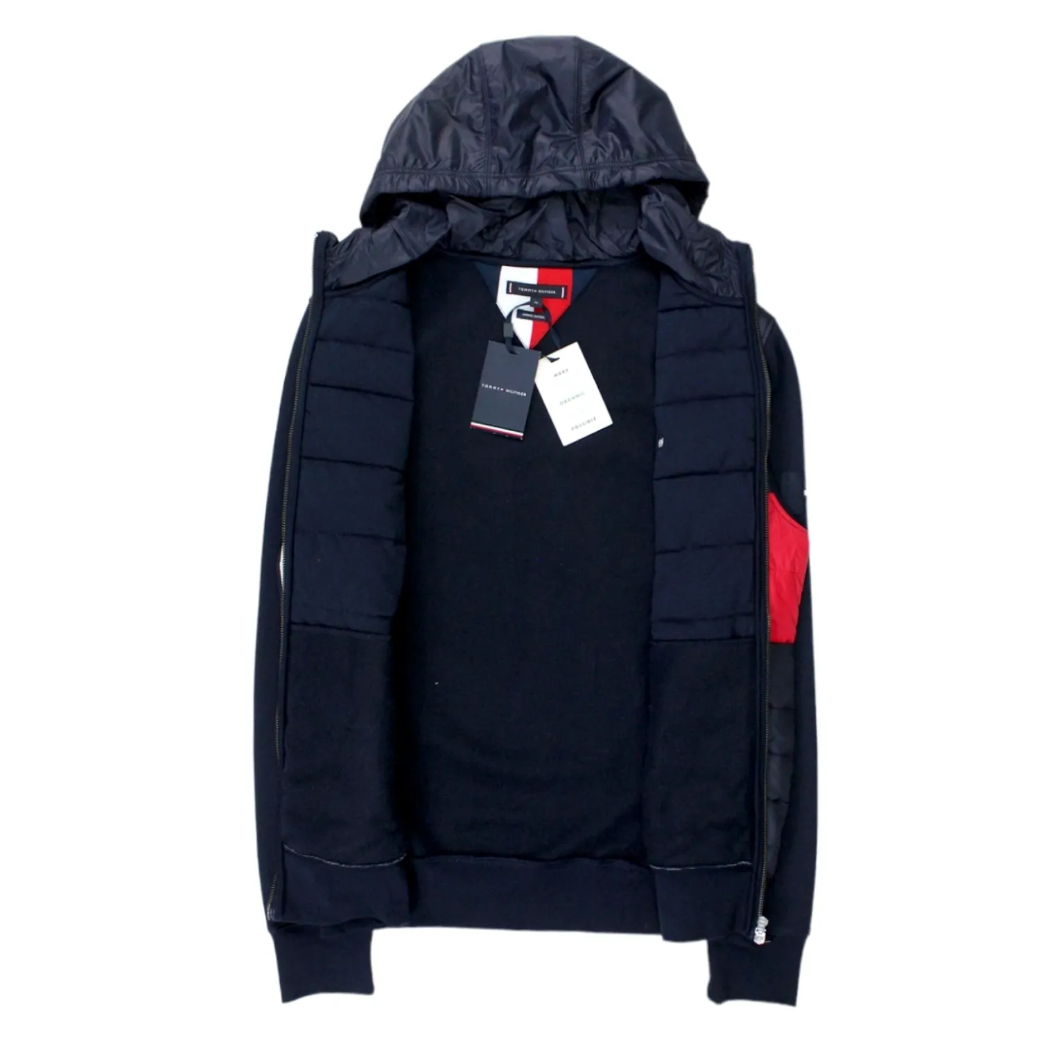 Tommy Hilfiger Navy Quilted & Jersey Hoodie