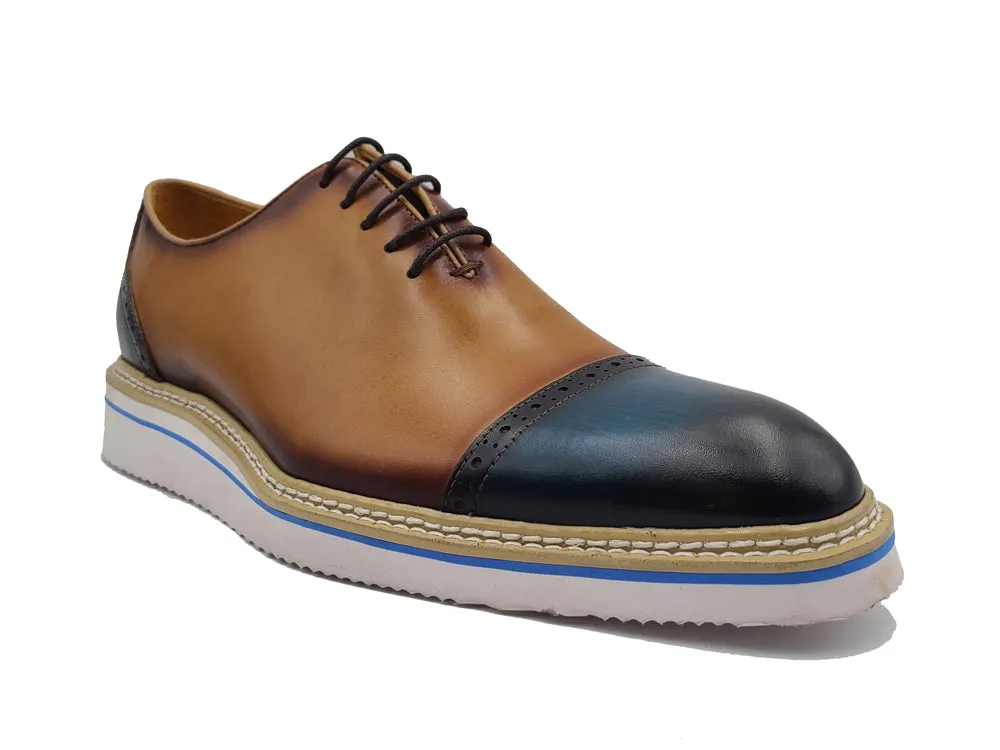 Two-Tone Cap Toe Oxford in Calfskin