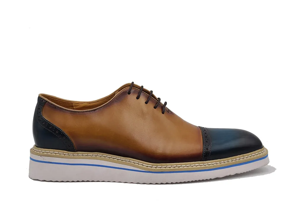 Two-Tone Cap Toe Oxford in Calfskin