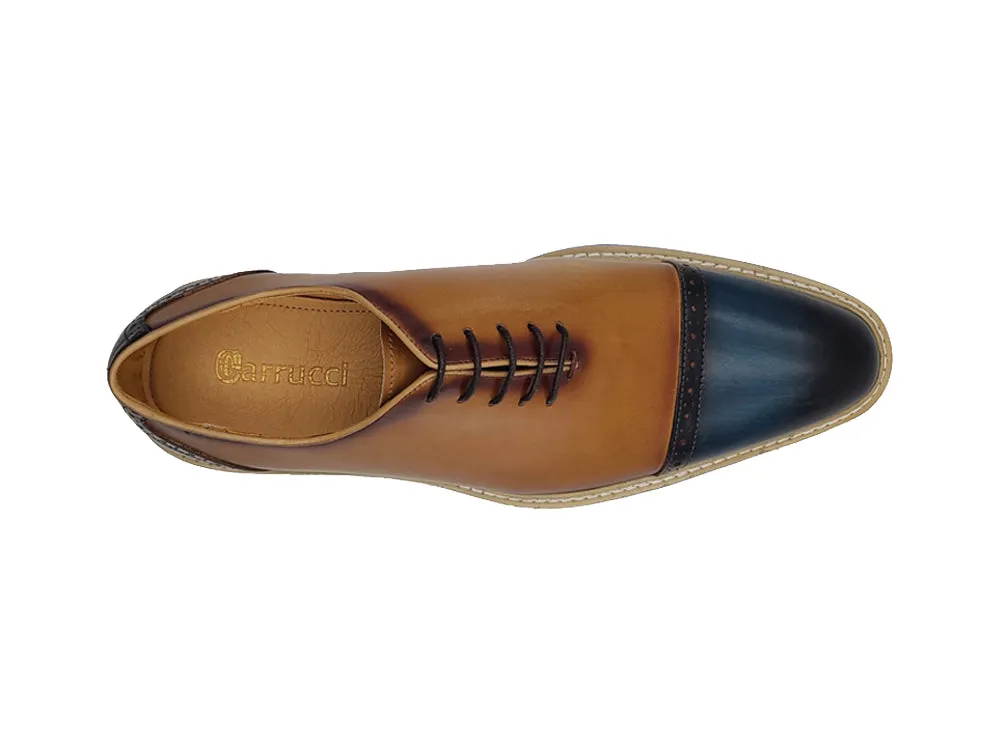 Two-Tone Cap Toe Oxford in Calfskin