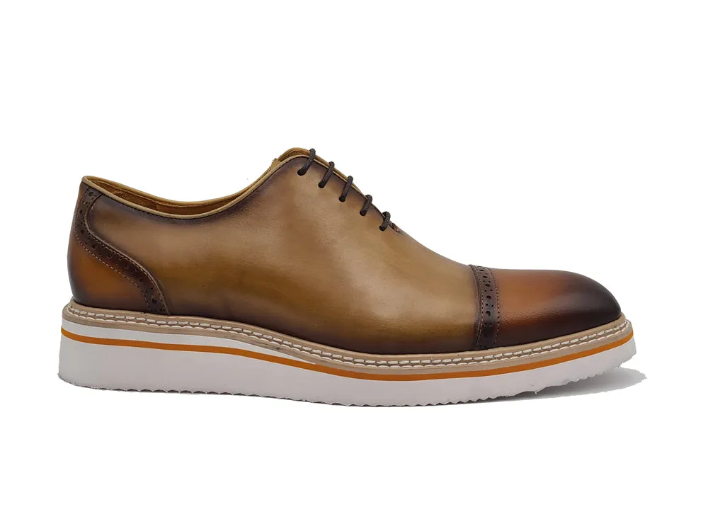 Two-Tone Cap Toe Oxford in Calfskin