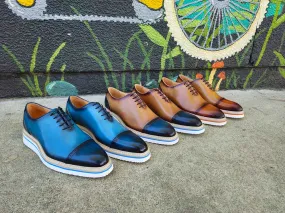 Two-Tone Cap Toe Oxford in Calfskin