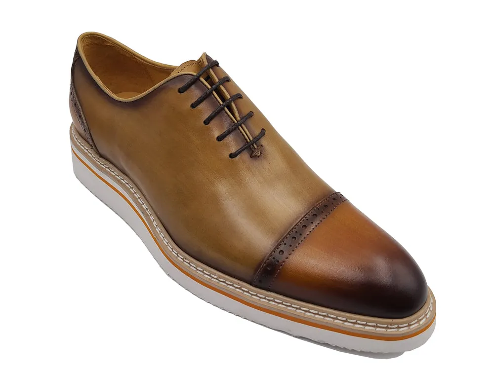 Two-Tone Cap Toe Oxford in Calfskin