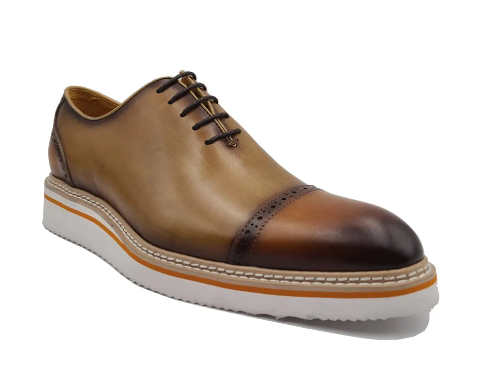 Two-Tone Cap Toe Oxford in Calfskin