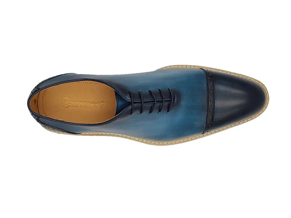 Two-Tone Cap Toe Oxford in Calfskin