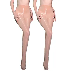 Ultra Shiny Sheer Tights - High Waist Shimmer Stockings (2 Pack) for Women and Girls