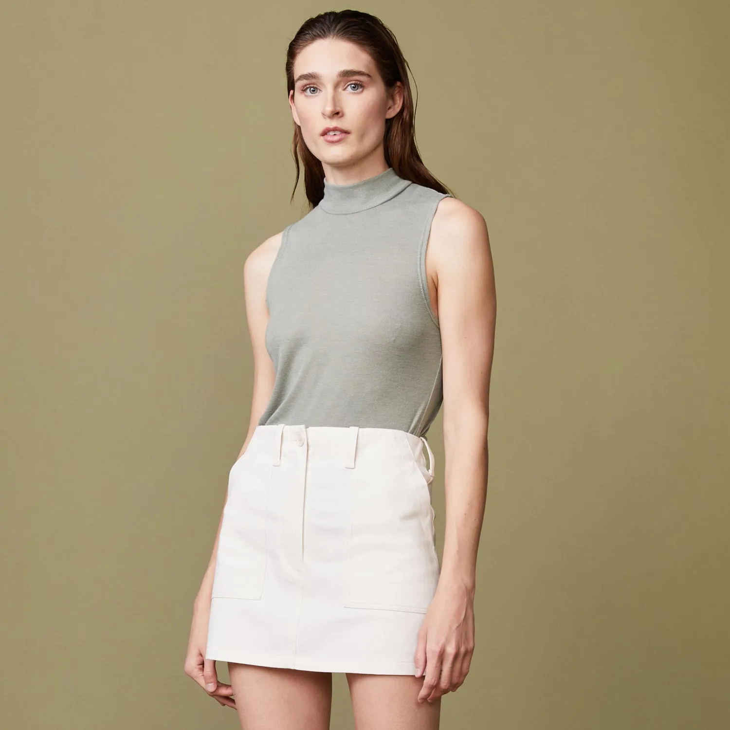 Ultra-soft Sleeveless Top with Mock Neck - Perfect for Layering