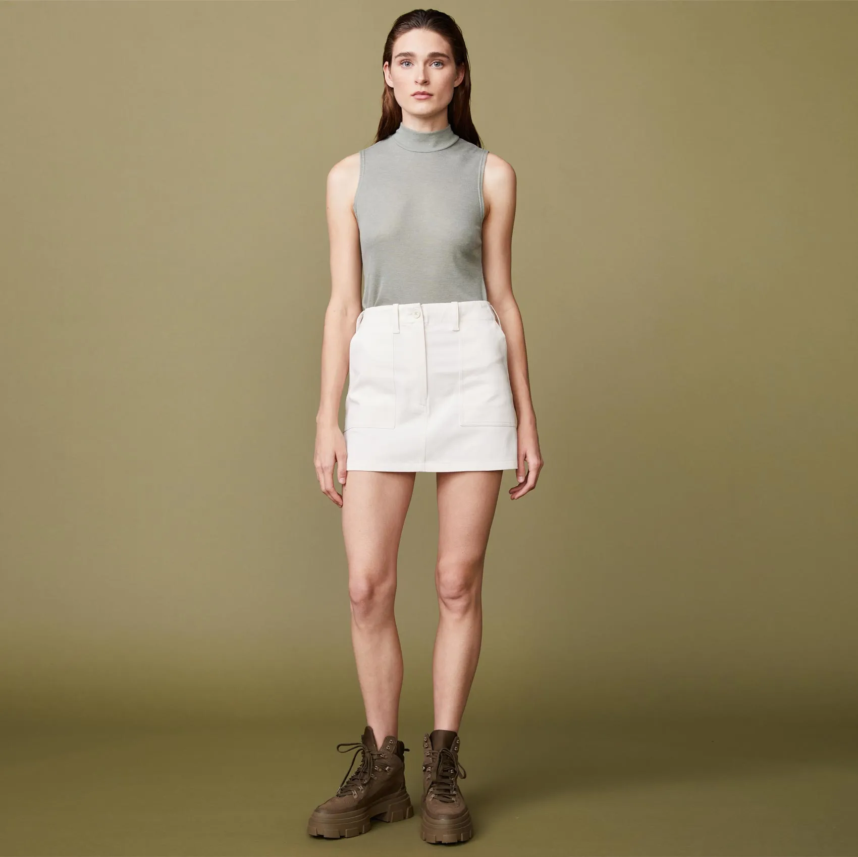 Ultra-soft Sleeveless Top with Mock Neck - Perfect for Layering