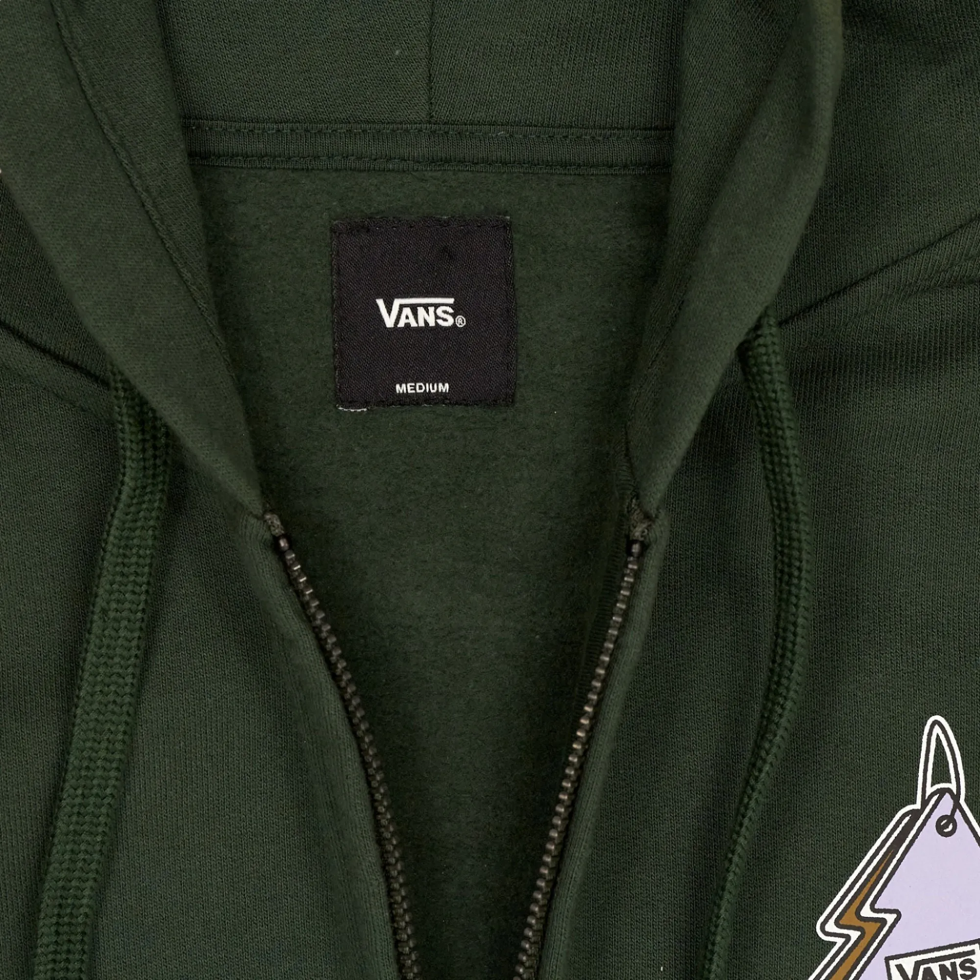 Vans Green Hoodie with Tree Graphic