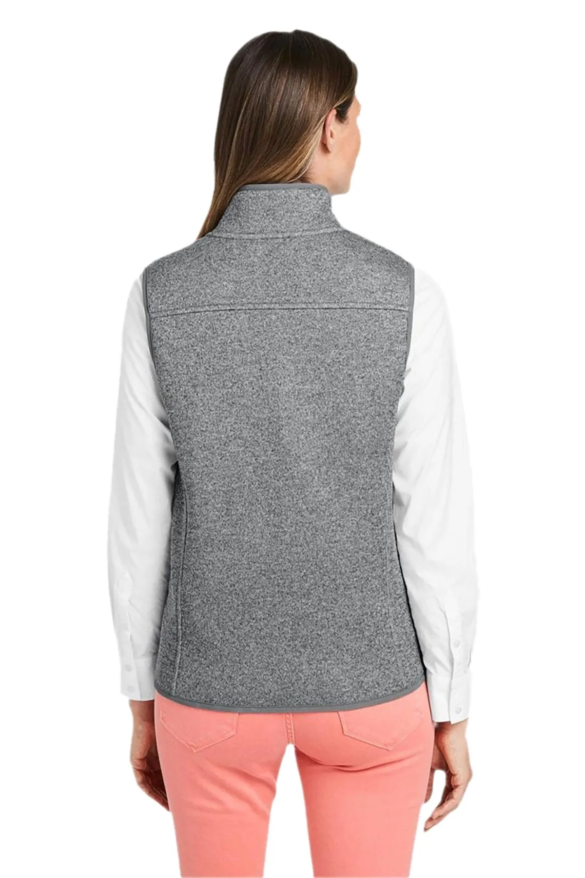 Vineyard Vines Custom Ladies Sweater Fleece Vests, Grey Heather