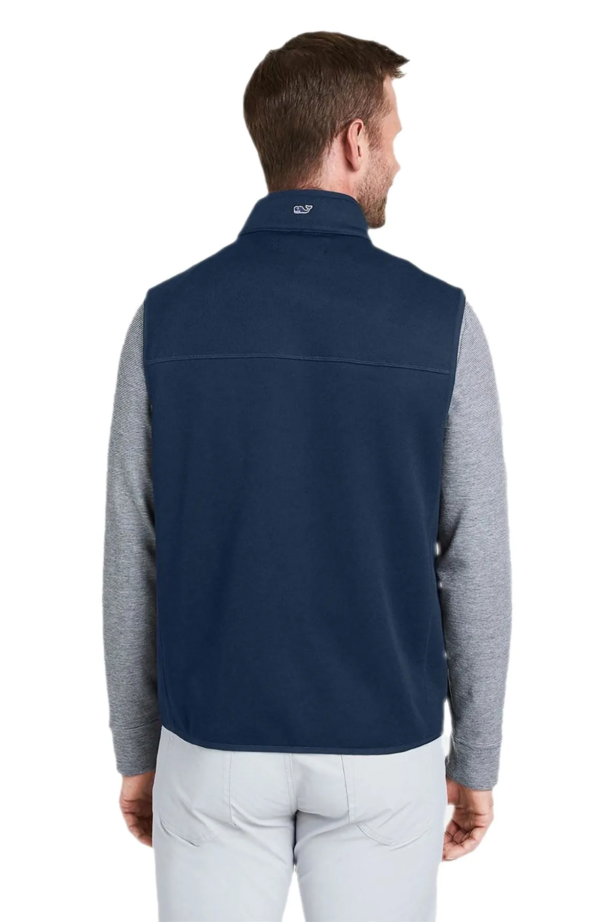 Vineyard Vines Custom Mens Mountain Sweater Fleece Vests, Vineyard Navy