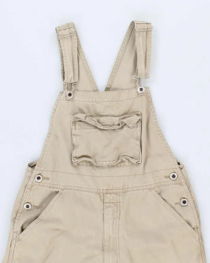 Vintage 90s Beige Cargo Dungarees Small