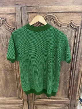 Vintage green striped shirt sleeve top - $30 - Limited stock, order now