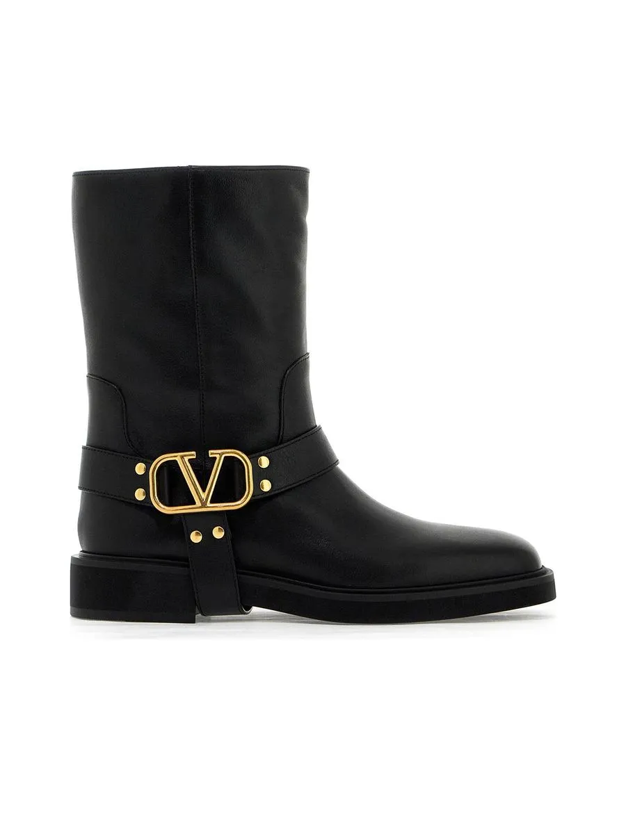 Vlogo Signature Leather Biker Boots