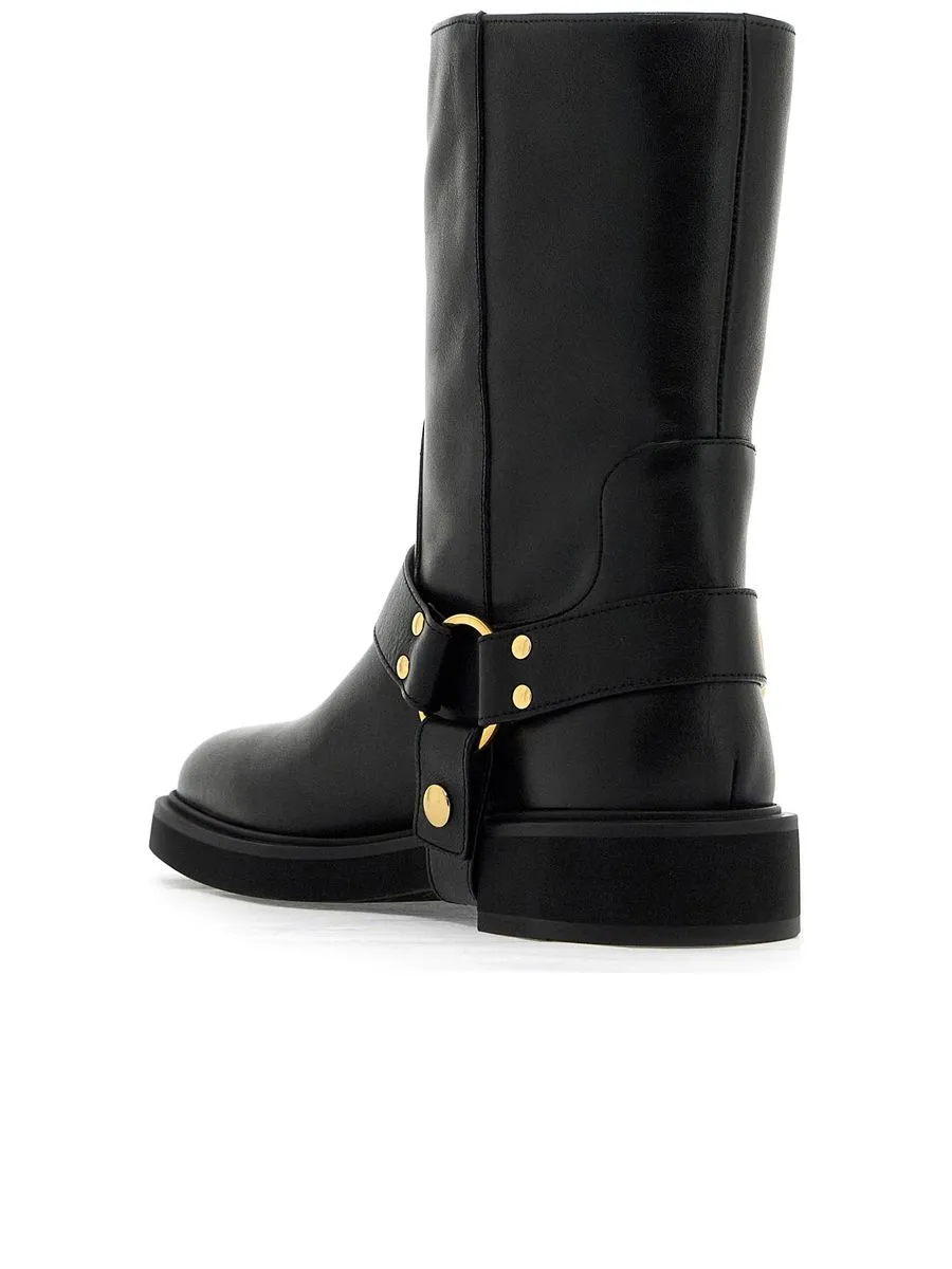 Vlogo Signature Leather Biker Boots