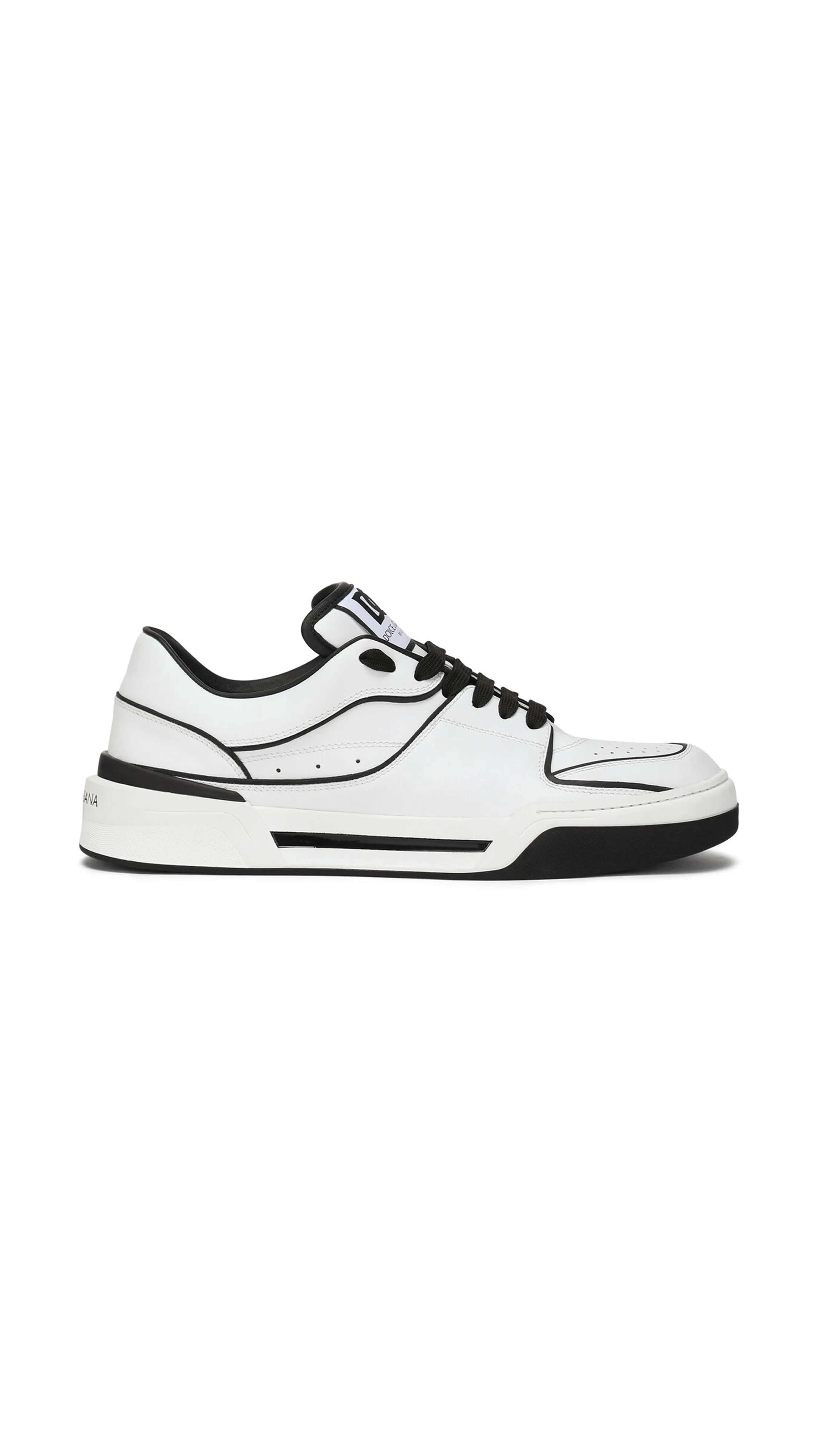 White black calfskin nappa New Roma sneakers