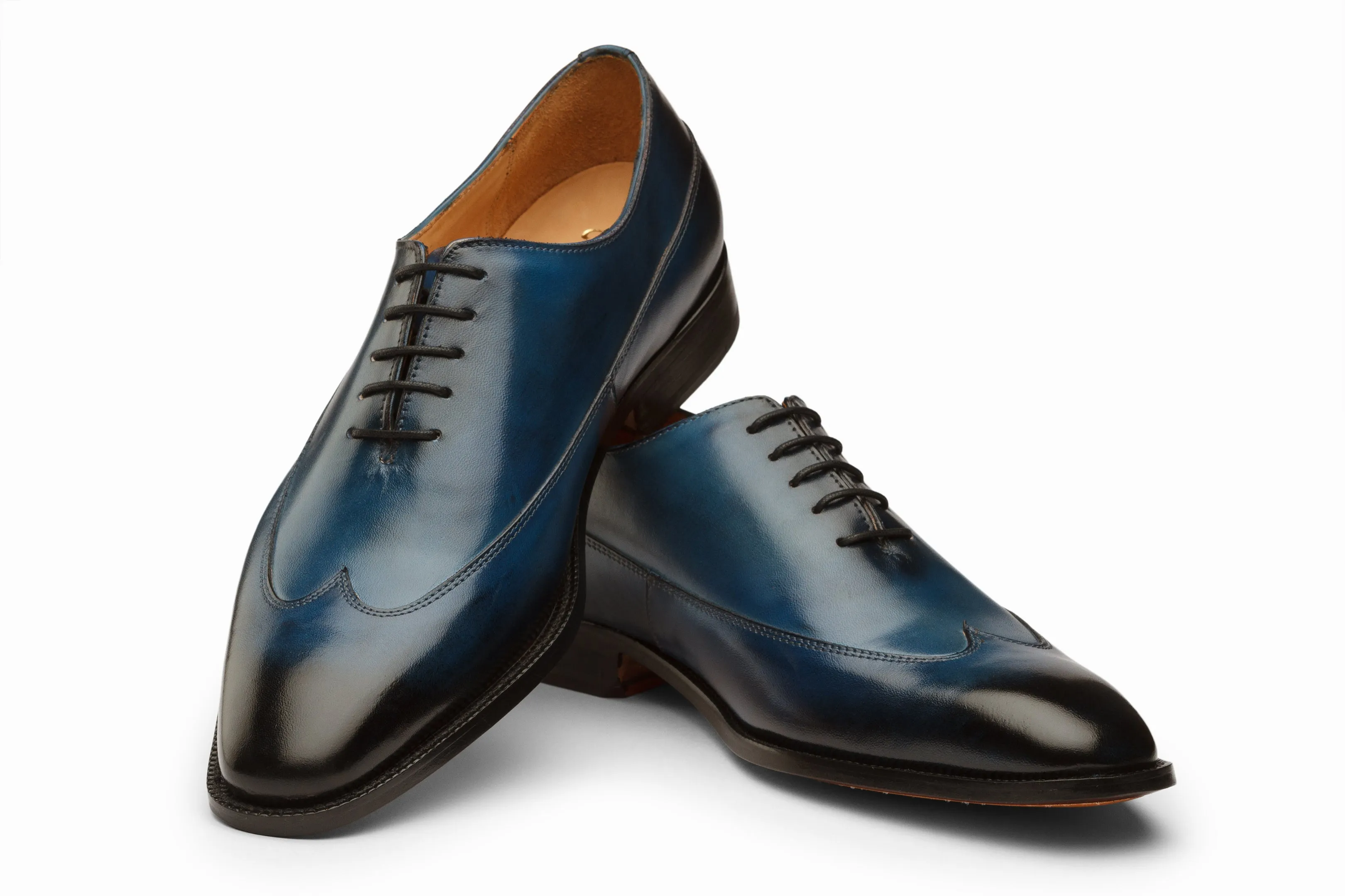 Wingtip Oxford Shoes - Blue Patina