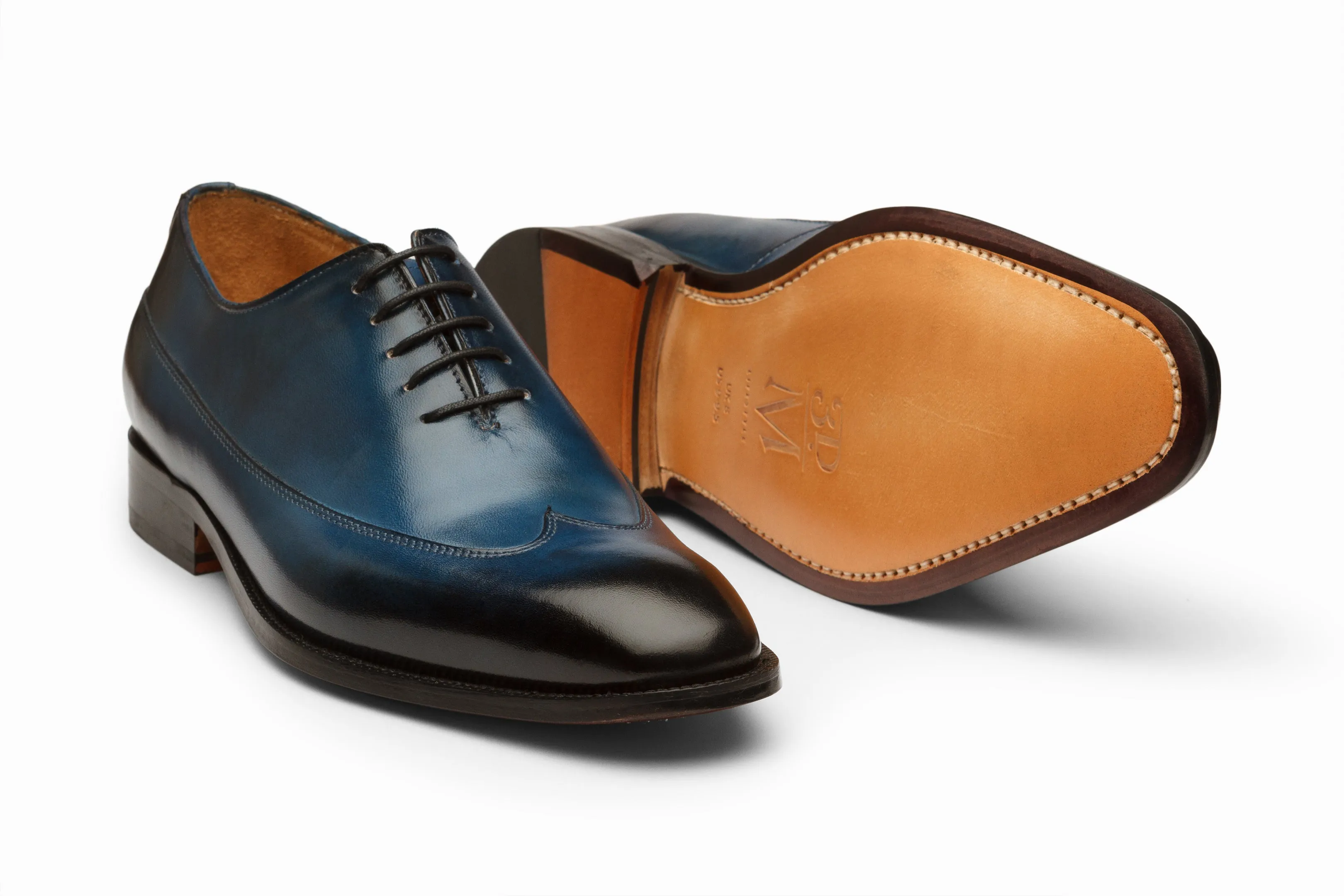 Wingtip Oxford Shoes - Blue Patina