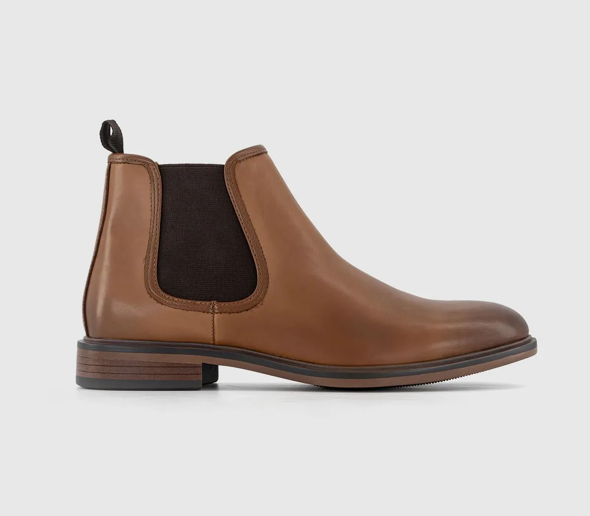 Women's Tan Leather Smart Chelsea Boots - Office Brockhurst